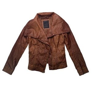 GUESS Asymmetrical Faux Leather Jacket